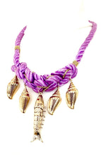 Load image into Gallery viewer, Lilac Rope Sea Charm Necklace
