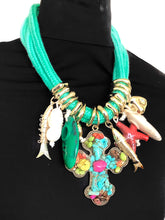 Load image into Gallery viewer, Boho Cross and Charm Necklace
