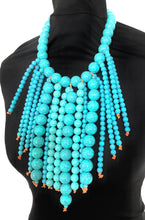 Load image into Gallery viewer, Turquoise Chunky Boho Bead Necklace
