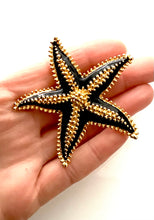 Load image into Gallery viewer, Vintage Black and Gold Starfish Brooch
