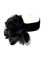 Load image into Gallery viewer, Over-Sized Black Flower Choker Necklace
