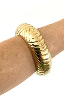 Load image into Gallery viewer, Chunky Vintage Gold Brass Bangle
