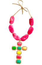 Load image into Gallery viewer, Neon Cross Boho Necklace
