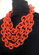 Load image into Gallery viewer, Burnt Orange Rubber Chain Layered Necklace
