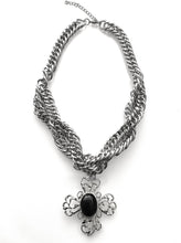 Load image into Gallery viewer, Chunky Silver Vintage Cross Pendant Necklace
