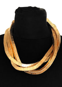 Gold Metal Twist Necklace