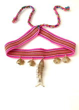 Load image into Gallery viewer, Pink Boho Fish Choker Necklace

