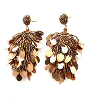 Load image into Gallery viewer, Gold Bead and Sequin Earrings

