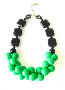 Chunky Green Bead Necklace