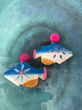 Load image into Gallery viewer, Wooden Tropical Fish Earrings
