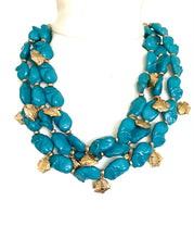Load image into Gallery viewer, Teal and Gold Fish Charm Necklace
