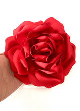 Load image into Gallery viewer, Red Satin Flower Corsage Brooch

