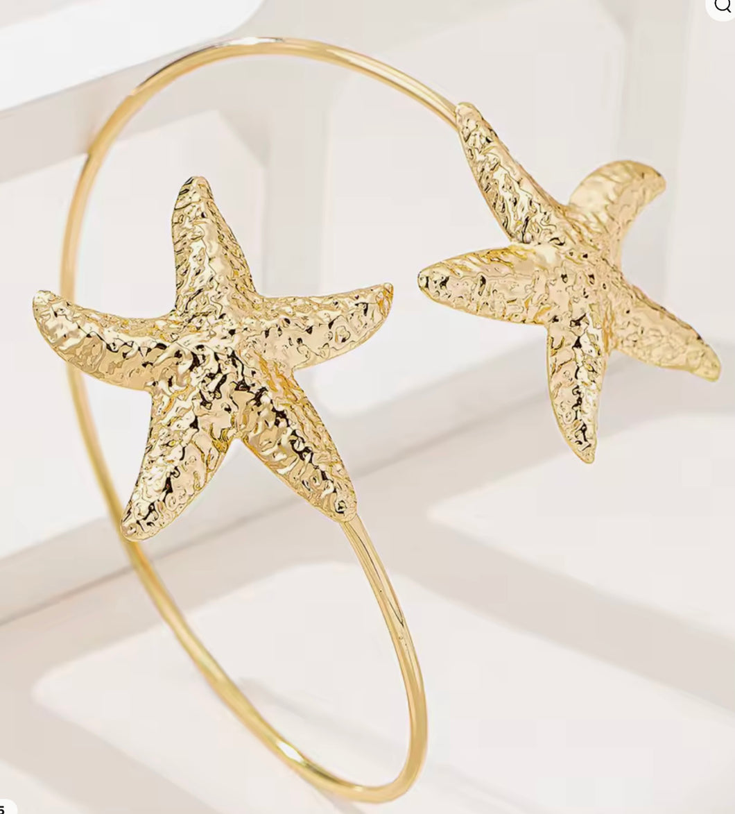 Gold Starfish Upper Arm Bangle