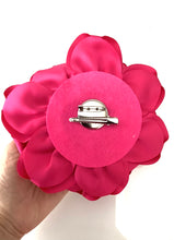 Load image into Gallery viewer, Pink Satin Flower Corsage Brooch
