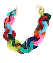 Load image into Gallery viewer, Chunky Multi Coloured Acrylic Chain Necklace

