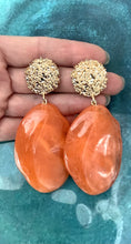 Load image into Gallery viewer, Orange Acrylic Statement Earrings
