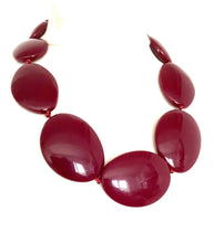 Load image into Gallery viewer, Burgundy Pebble Bead Necklace

