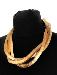 Gold Metal Twist Necklace