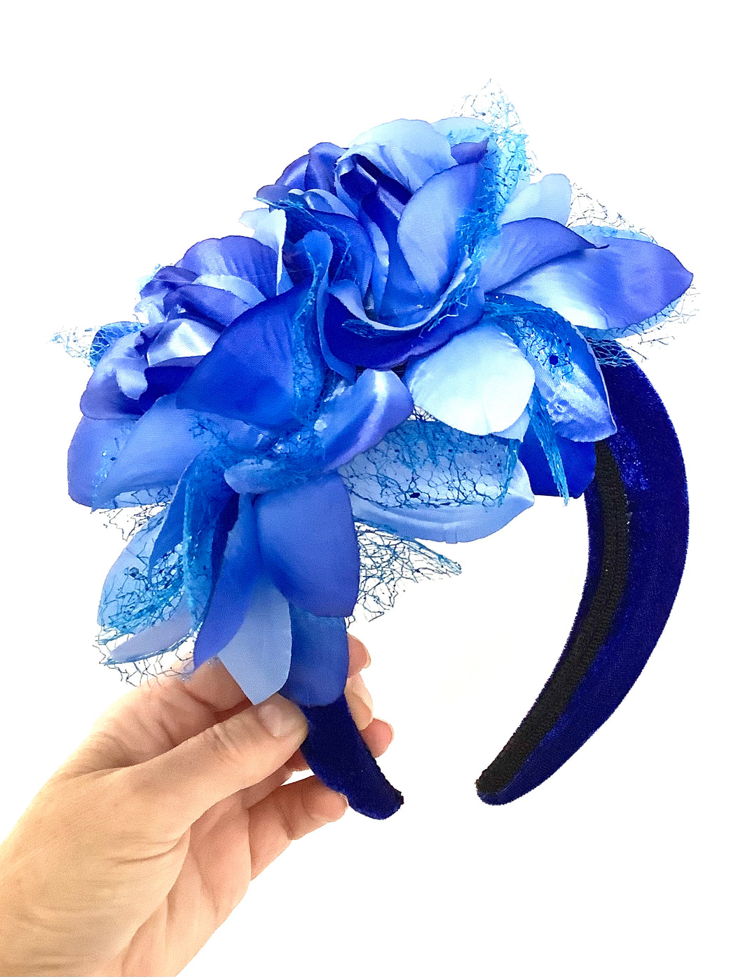 Blue Floral Padded Headband