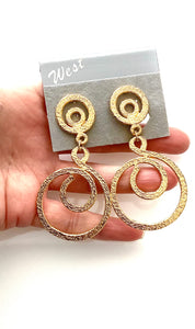 Clip On Gold Vintage Spiral Earrings
