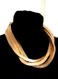 Gold Metal Twist Necklace