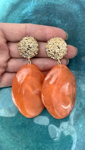 Orange Acrylic Statement Earrings
