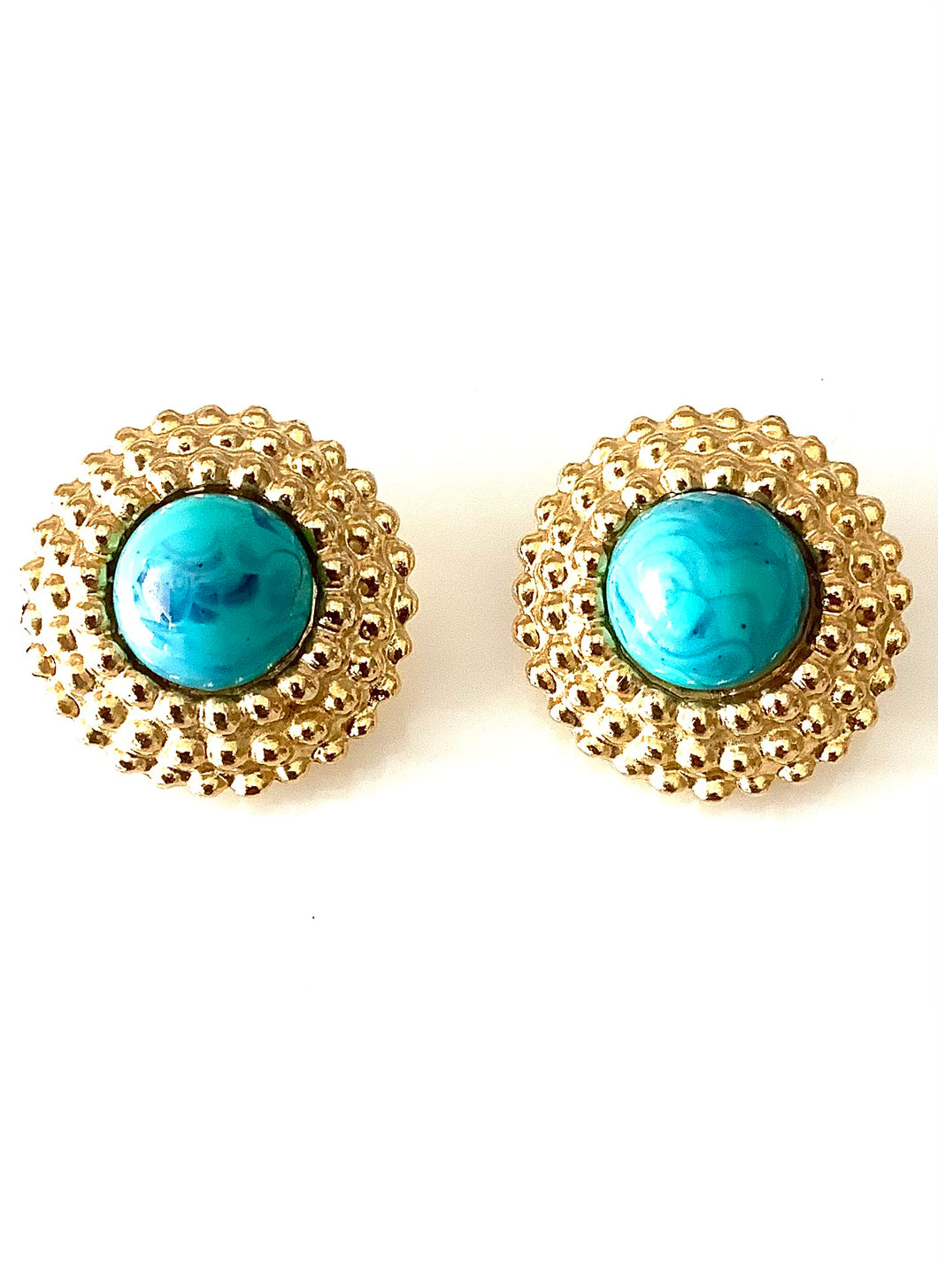 Clip On Vintage Turquoise Earrings