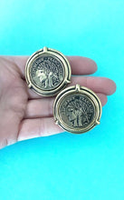 Load image into Gallery viewer, Clip On Vintage Gold Coin Earrings
