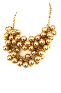 Gold Metallic Bead Necklace