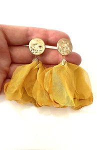 Yellow Chiffon Earrings