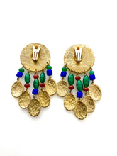 Load image into Gallery viewer, Clip On Gold and Beaded Etruscan Style Earrings
