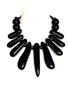 Chunky Black Acrylic Statement Necklace