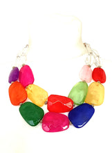 Load image into Gallery viewer, Bright Faceted Bead Two Row Necklace
