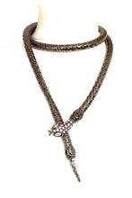 Load image into Gallery viewer, Vintage Gunmetal Long Snake Necklace
