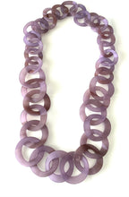 Load image into Gallery viewer, Long Lilac Resin Chain Necklace
