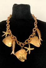 Load image into Gallery viewer, Gold Ocean Life Statement Necklace
