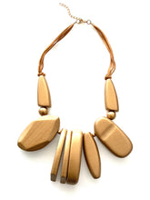 Load image into Gallery viewer, Chunky Gold Wooden Necklace
