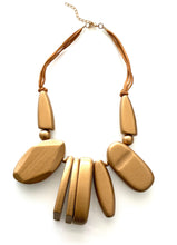 Load image into Gallery viewer, Chunky Gold Wooden Necklace
