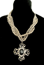 Load image into Gallery viewer, Chunky Silver Vintage Cross Pendant Necklace

