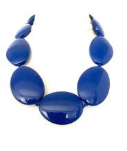 Load image into Gallery viewer, Navy Blue Pebble Bead Necklace
