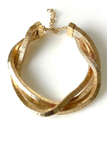 Gold Metal Twist Necklace