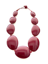 Load image into Gallery viewer, Burgundy Pebble Bead Necklace
