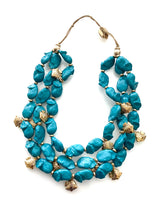 Load image into Gallery viewer, Teal and Gold Fish Charm Necklace
