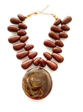 Load image into Gallery viewer, Brown Resin Pendant Necklace
