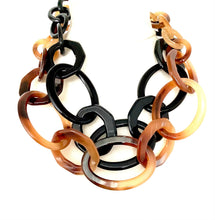Load image into Gallery viewer, Black and Brown Double Acrylic Chain Necklace
