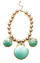 Load image into Gallery viewer, Gold Bead Mermaid Shell Necklace
