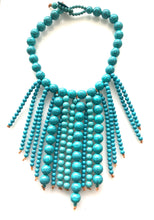 Load image into Gallery viewer, Turquoise Chunky Boho Bead Necklace
