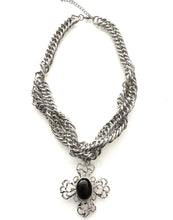 Load image into Gallery viewer, Chunky Silver Vintage Cross Pendant Necklace
