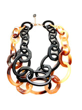 Load image into Gallery viewer, Black and Brown Double Acrylic Chain Necklace
