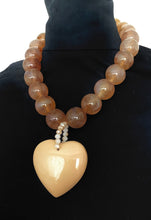 Load image into Gallery viewer, Beige Acrylic Heart Necklace
